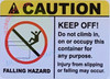 Sign Hpd Container : Caution Keep Off! DO NOT Climb ON ON OR Occupancy This Container for Any Purpose Sticker