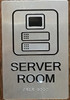 Signage Server Room  -Braille  with Raised Tactile Graphics and Letters