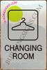 Sign Changing Room  -Braille  with Raised Tactile Graphics and Letters