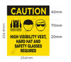 Sign Construction PPE  - HIGH VISIBILTY Vest, Hard HAT and Safety Glasses REUIRED