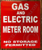 Signage Gas and Electric Meter Room
