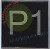 ELEVATOR FLOOR NUMBER P1 SIGN- ELEVATOR JAMB PLATE FLOOR parking 1 SIGNAGE