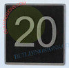 SIGNAGE ELEVATOR FLOOR NUMBER 20 SIGNAGE- ELEVATOR JAMB PLATE FLOOR 20