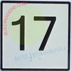 Elevator Floor Number 17 Sign- Elevator JAMB Plate Floor 17 Sign