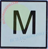 Elevator Floor Number M Sign- Elevator JAMB Plate Floor Mezzanine Sign