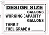 DeAGEsize: __Gallons working capacity __Gallons Tank #__ Fuel grade #__
