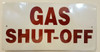 Compliance  GAS SHUT-OFF - WHITE BACKGROUND (ALUMINUM S) sign