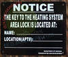 HPD Sign- Key to The Heating System SIGNAGE