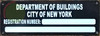 Building Registration Number Sign-Department of Buildings Registration SIGNAGE(Serial Number Signage HMC §27-2104ALUMINUM Sign)-Black Rock LINE