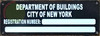 SIGNAGE Building Registration Number SIGNAGE-Department of Buildings Registration(Serial Number HMC §27-2104ALUMINUM SIGNAGE)-Black Rock LINE