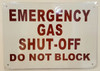 EMERGENCY GAS SHUT Hbd Sign