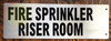 SIGN FIRE Sprinkler Riser Room-Two-Sided/Double Sided Projecting, Corridor and Hallway