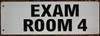EXAM Room 4 Sign -Two-Sided/Double Sided Projecting, Corridor and Hallway Sign