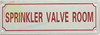 Sprinkler Valve Room SIGNAGE