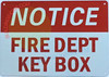 NOTICE: FIRE DEPARTMENT KEY BOX SIGN