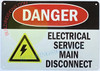 Danger:Electrical Service Main Disconnect Sign