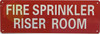 FIRE Sprinkler Riser Room SIGNAGE