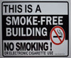 THIS IS A SMOKE-FREE BUILDING SIGN