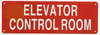 ELEVATOR CONTROL ROOM SIGN