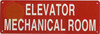 ELEVATOR MECHANICAL ROOM SIGN