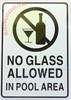 SIGNAGE NO GLASS ALLOWED IN POOL AREA