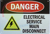 DANGER ELECTRICAL SERVICE MAIN DISCONNECT SIGN