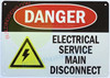 DANGER ELECTRICAL SERVICE MAIN DISCONNECT SIGNAGE