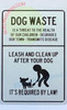 SIGN DOG WASTE