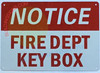 NOTICE FIRE DEPT KEY BOX SIGN