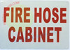 SIGN FIRE HOSE CABIN