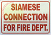 SIAMESE CONNECTION FOR FIRE DEPT SIGNAGE