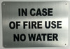 Building IN CASE OF FIRE USE NO WATER - BRUSHED ALUMINUM- The Mont Argent Line sign