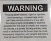 COMPACTOR ROOM SAFETY SIGN - CHUTE WARNING - PURE WHITE