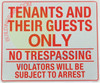 Signage TENANTS AND GUEST ONLY