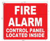 FIRE ALARM CONTROL PANEL LOCATED INSIDE