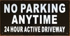 NO PARKING ANY TIME SIGN (6X12,BLACK BRUSH SILVER BACKGROUND,ALUMINUM)