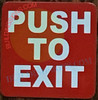 Sign PUSH TO EXIT
