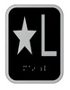 Elevator floor number Star L sign - Elevator Jamb Plate  Star L Sign