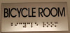 Braille sign BICYCLE ROOM Sign -Tactile Signs