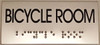 SILVER BICYCLE ROOM Sign -Tactile Signs