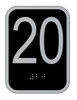Elevator floor number 20 sign- Elevator Jamb Plate 20 ( 3x4, cast Iron, Black, Double sided tape)