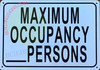 MAXIMUM OCCUPANCY PERSONS SIGNAGE