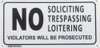 NO SOLICITING SIGN