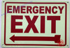 Photoluminescent EMERGENCY EXIT WITH LEFT ARROW Signage