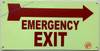 Photoluminescent EMERGENCY EXIT WITH ARROW Right Signage