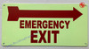 Photoluminescent EMERGENCY EXIT WITH ARROW Right