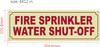 Photoluminescent FIRE SPRINKLER WATER SHUT-OFF Signage