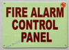 Photoluminescent FIRE ALARM CONTROL PANEL Signage