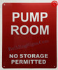 PUMP ROOM Signage