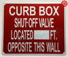 Curb Box Shut Off Valve Located Ft Opposite This wall SIGN